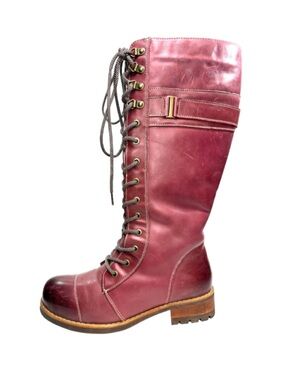 Biotime Dakota Burgundy Leather Tall Riding Boots | 8
